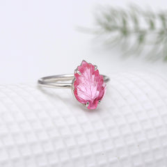 Pink Leaf in 925 Sterling Silver