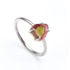 Pink Green Slice in 925 Sterling Silver