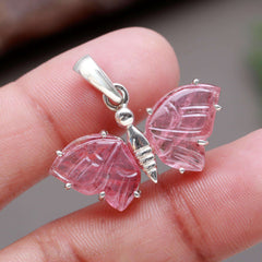 Reddish Pink Tourmaline Butterfly Pendant – Bold & Beautiful