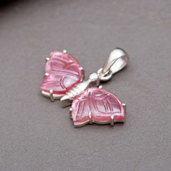 Reddish Pink Tourmaline Butterfly Pendant – Bold & Beautiful