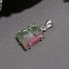 Red-Green Tourmaline Pendant – Earthy Elegance