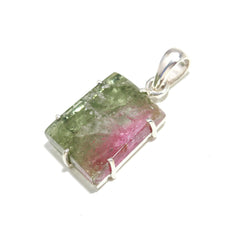 Red-Green Tourmaline Pendant – Earthy Elegance