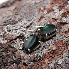 925 Sterling Silver Dark Watermelon Tourmaline Slice Earrings