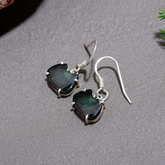 925 Sterling Silver Dark Watermelon Tourmaline Slice Earrings