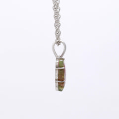 Hand-Carved Green Tourmaline Butterfly Pendant in 925 Sterling Silver