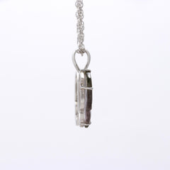 Pink & Green Tourmaline Butterfly Pendant in 925 Sterling Silver