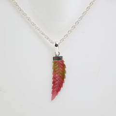 Bi-Color Tourmaline Leaf Pendant – 925 Sterling Silver