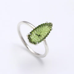 Green Tourmaline Ring in 925 Sterling Silver
