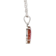 Pink & Green Tourmaline Carved Pendant in 925 Sterling Silver