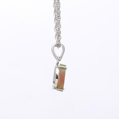 Watermelon Tourmaline Slice Pendant β 925 Sterling Silver