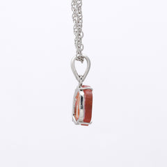 Pink Tourmaline Slice Pendant with Jardí Inclusions – 925 Sterling Silver