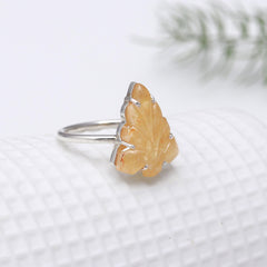 Yellow Leaf in 925 Sterling Silver
