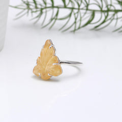 Yellow Leaf in 925 Sterling Silver