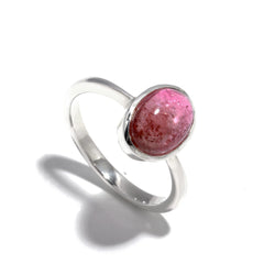 Bi-Color Tourmaline Cabochon Ring (Small) โ 925 Sterling Silver