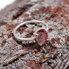 Bicolor Flat Cut Tourmaline Ring – 925 Sterling Silver