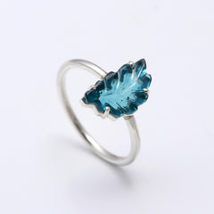 Blue Leaf in 925 Sterling Silver