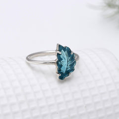 Blue Leaf in 925 Sterling Silver