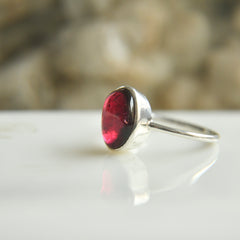 Red Tourmaline Mani Ring โ 925 Sterling Silver
