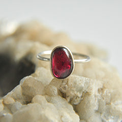 Red Tourmaline Mani Ring โ 925 Sterling Silver