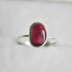 Red Tourmaline Mani Ring โ 925 Sterling Silver