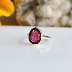 Bicolor Tourmaline Carving Ring โ 925 Sterling Silver