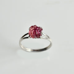 Bicolor Tourmaline Melon Ring โ 925 Sterling Silver