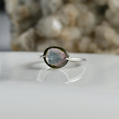 Tourmaline Watermelon Slice Ring (Blue Centre) โ 925 Sterling Silver