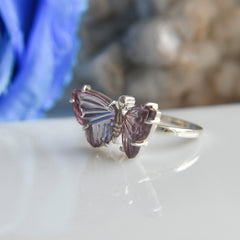 Tourmaline Butterfly Ring (Wide) โ 925 Sterling Silver