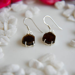 Red-Golden Tourmaline Round Slice Earrings – 925 Sterling Silver
