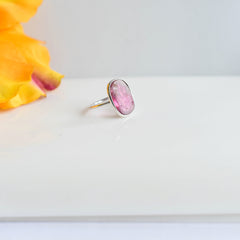 Tourmaline Cushion Cab Ring โ 925 Sterling Silver