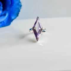 Amethyst Fancy Cut Ring โ 925 Sterling Silver