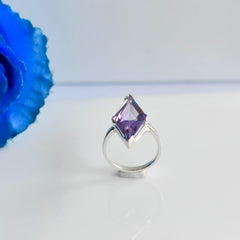 Amethyst Fancy Cut Ring โ 925 Sterling Silver