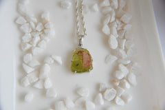 Green & Pink Tourmaline Slice Pendant – 925 Sterling Silver