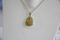 Green & Pink Tourmaline Slice Pendant – 925 Sterling Silver