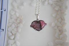 Carved Tourmaline Heart Pendant โ 925 Sterling Silver
