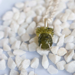 Hand-Carved Pineapple Pendant in 925 Sterling Silver