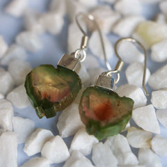 925 Sterling Silver More Green Watermelon Slice Earrings