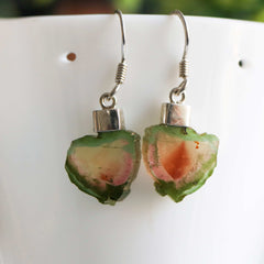 925 Sterling Silver More Green Watermelon Slice Earrings