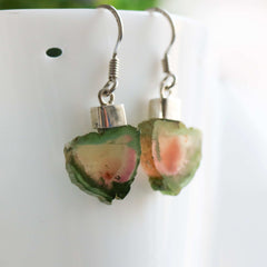 925 Sterling Silver More Green Watermelon Slice Earrings