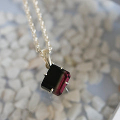 Black & Pink Bi-Color Tourmaline Pendant โ 925 Sterling Silver