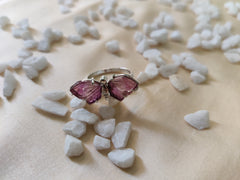 Pink Tourmaline Butterfly Ring (White Inside) โ 925 Sterling Silver