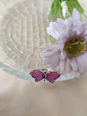Pink Tourmaline Butterfly Ring โ 925 Sterling Silver