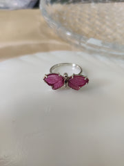 Pink Tourmaline Butterfly Ring โ 925 Sterling Silver