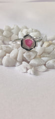 Watermelon Tourmaline Ring (White/Pink) โ 925 Sterling Silver