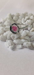 Watermelon Tourmaline Ring (White/Pink) โ 925 Sterling Silver