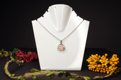 Light Pink Watermelon Tourmaline Slice Pendant – 925 Sterling Silver