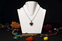 Pink Triangle Leaf Pendant in 925 Sterling Silver