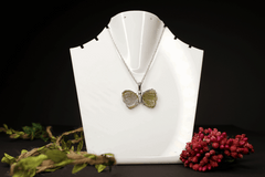 Hand-Carved Green Tourmaline Butterfly Pendant in 925 Sterling Silver