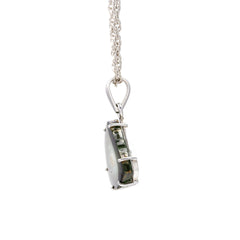 Natural Watermelon Tourmaline Slice Pendant in 925 Sterling Silver