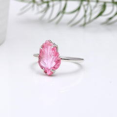Pink Leaf in 925 Sterling Silver